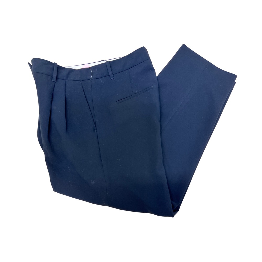 Wilfred Pleated Dress Pants Womens 12 Navy Blue Excellent High Waist Tapered